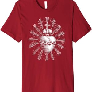 Sacred Heart of Jesus Traditional Catholic Etching Love T-Shirt