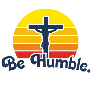 Be Humble Crucifix Retro Sun Premium T-Shirt