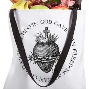 God Gave Man Freedom so Man Could Freely Choose God Tote Bag