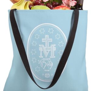 Miraculous Medal Traditional Catholic Marian Etching Tote Bag