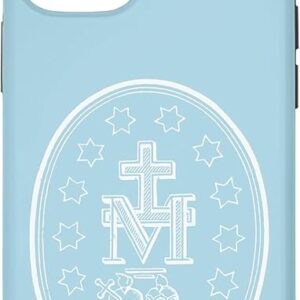 iPhone 15 Miraculous Medal Traditional Catholic Marian Etching Case