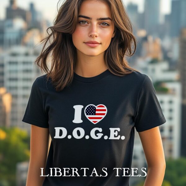 I ♥️ DOGE American Flag T-Shirt - Image 2