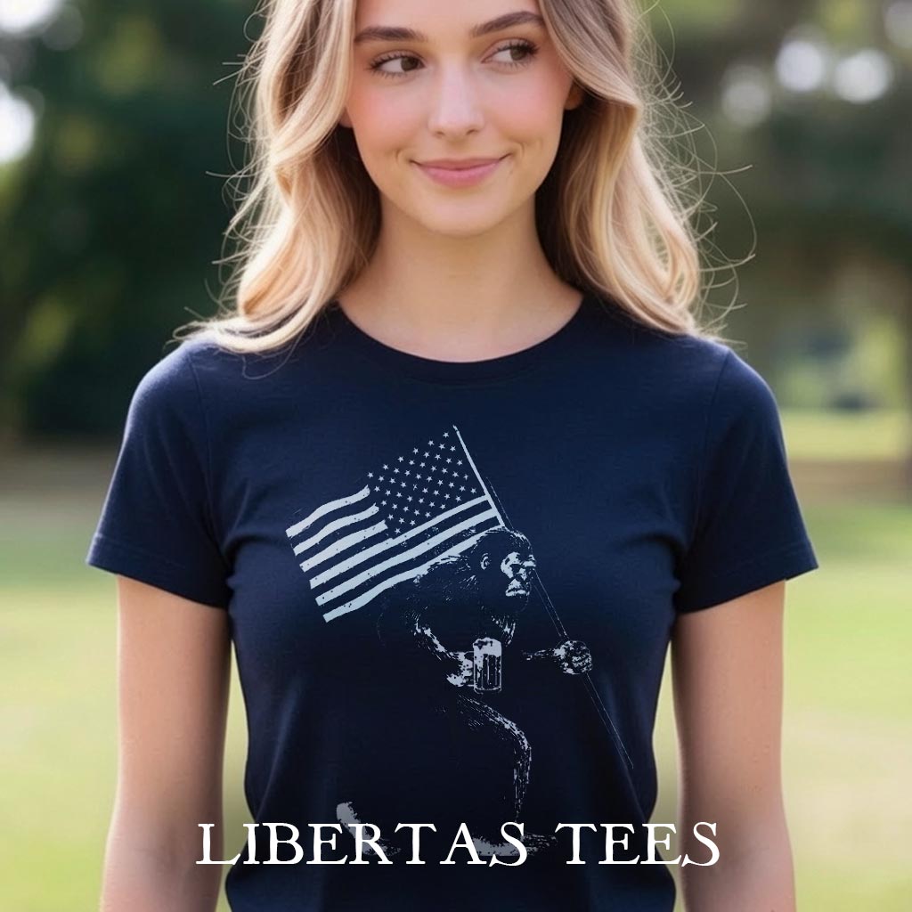 Sasquatch American Flag T-Shirt - Image 2