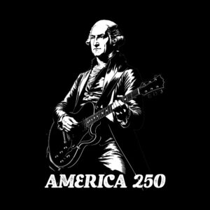 America 250: George Washington on Guitar T-Shirt
