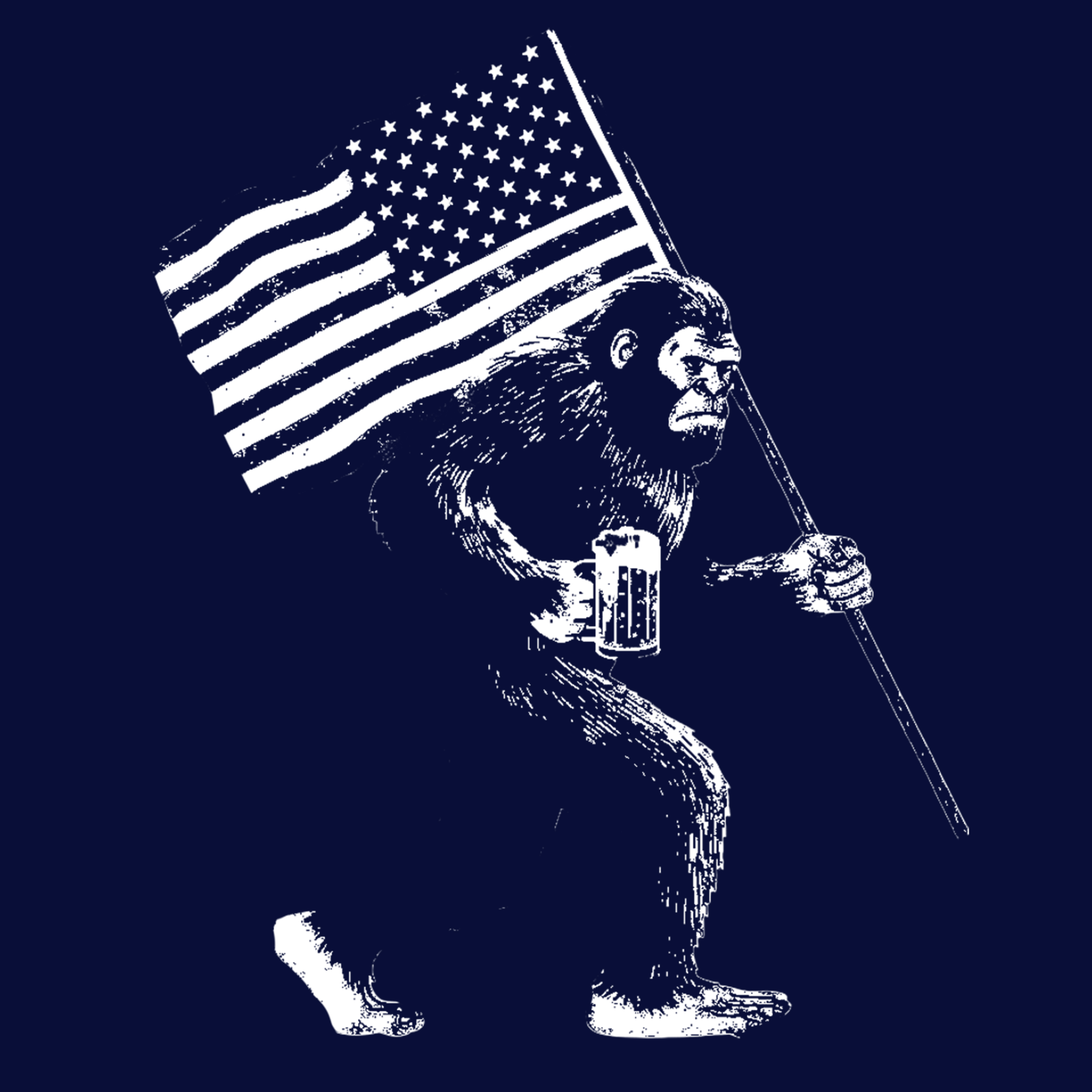Sasquatch American Flag T-Shirt